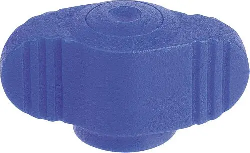 Produktfoto 1 von FLÜGELGRIFF VISUELLDETEKTIERBAR, MINIWING D=M05 A=28, H=15, FORM:K MIT INNENGEWINDE, POLYAMID BLAU RAL5002,