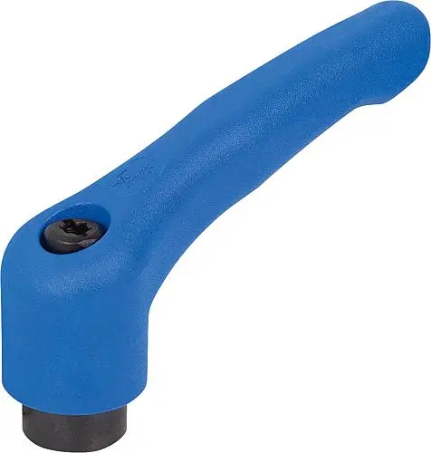 Produktfoto 1 von KLEMMHEBEL GR.5, M16, HOCHLEISTUNGSTHERMOPLAST BLAU RAL5017, KOMP:STAHL BRÜNIERT