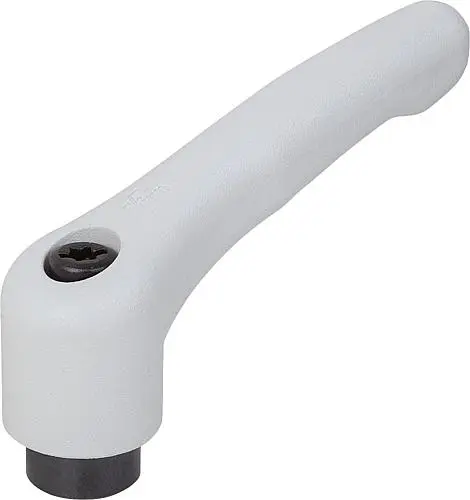 Produktfoto 1 von KLEMMHEBEL GR.5, M12, HOCHLEISTUNGSTHERMOPLAST GRAU RAL7035, KOMP:STAHL BRÜNIERT