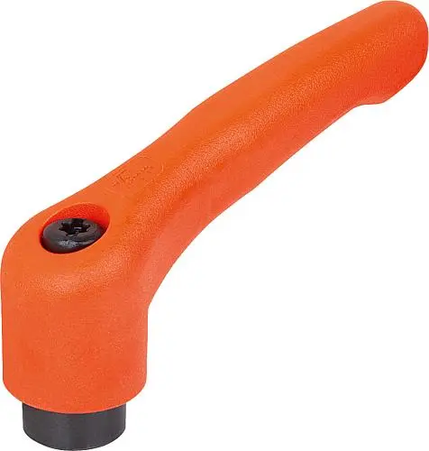 Produktfoto 1 von KLEMMHEBEL GR.5, M16, HOCHLEISTUNGSTHERMOPLAST ORANGE RAL2004, KOMP:STAHL BRÜNIERT