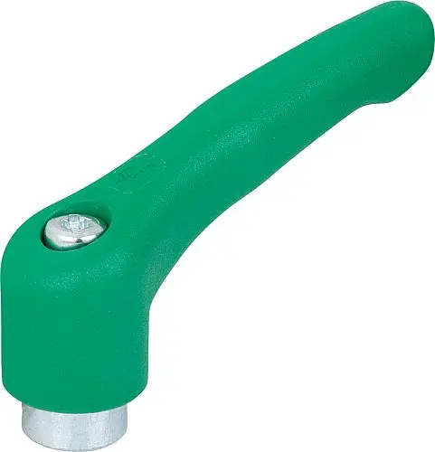Produktfoto 1 von KLEMMHEBEL GR.3, M10, HOCHLEISTUNGSTHERMOPLAST GRÜN RAL6032, KOMP:STAHL BLAU-PASSIVIERT