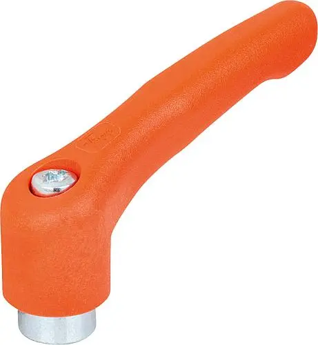 KLEMMHEBEL GR.2, M08, HOCHLEISTUNGSTHERMOPLAST ORANGE RAL2004, KOMP:STAHL BLAU-PASSIVIERT