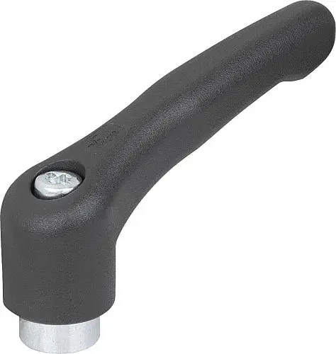 KLEMMHEBEL GR.2, M08, HOCHLEISTUNGSTHERMOPLAST SCHWARZGRAU RAL7021, KOMP:STAHL BLAU-PASSIVIERT