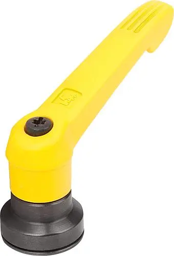 KLEMMHEBEL MIT SPANNKRAFTVERSTÄRKER GR.3, M10, KUNSTSTOFF GELB RAL1021, KOMP:STAHL BRÜNIERT