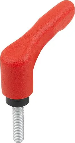 KLEMMHEBEL ECO GR.2 M08X15, KUNSTSTOFF ROT RAL3020, KOMP:STAHL