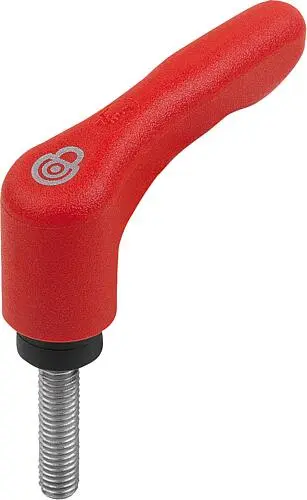 Produktfoto 1 von KLEMMHEBEL MIT SICHERHEITSFUNKTION GR.2 M05X25, KUNSTSTOFF ROT RAL3020, KOMP:EDELSTAHL