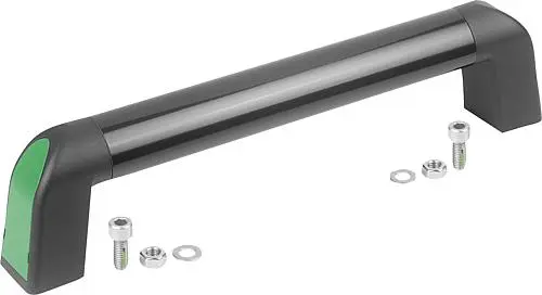 Produktfoto 1 von ROHRGRIFF BIGHAND, A=180, L=213,4, D=8 ALUMINIUM SCHWARZGRAU PULVERBESCHICHTET, KOMP:THERMOPLAST