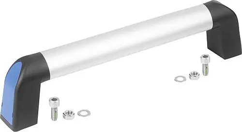 Produktfoto 1 von ROHRGRIFF BIGHAND, A=350, L=383,4, D=8 ALUMINIUM NATUR ELOXIERT, KOMP:THERMOPLAST SCHWARZGRAU RAL7021,