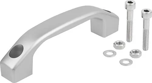 Produktfoto 1 von BÜGELGRIFF, FORM:A MIT DURCHGEHENDER BOHRUNG, A=100, L=122, D=M05, ALUMINIUM SILBER