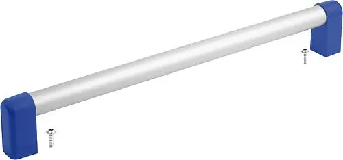 Produktfoto 1 von ROHRGRIFF, A=900, L=935, D=6, H=77,5, ALUMINIUM NATUR ELOXIERT, KOMP:THERMOPLAST BLAU RAL5017