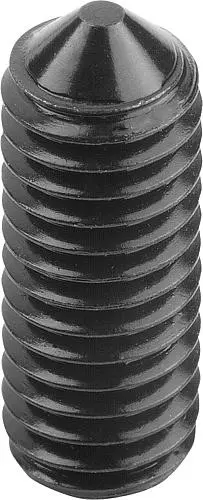 Produktfoto 1 von GEWINDESTIFT M.INNENSECHSKANT + SPITZE DIN EN ISO4027 M08X35, STAHL 45 H, SCHWARZ