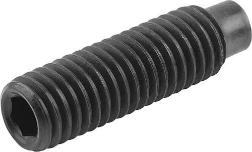 Produktfoto 1 von GEWINDESTIFT M.INNENSECHSKANT U.ZAPFEN DIN EN ISO4028 M04X6, STAHL 45 H, BLANK (SCHWARZ)