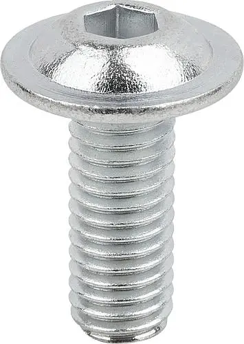 SCHRAUBE HALBRUNDKOPF DIN EN ISO7380-2 FORM:B M. INNENSECHSKANT U. BUND M08X35, STAHL 10.9 GALVANISCH VERZINKT