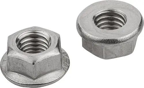 SECHSKANTMUTTER MIT FLANSCH EN1661 DIN6923, M04, SW=7, EDELSTAHL A2 BLANK