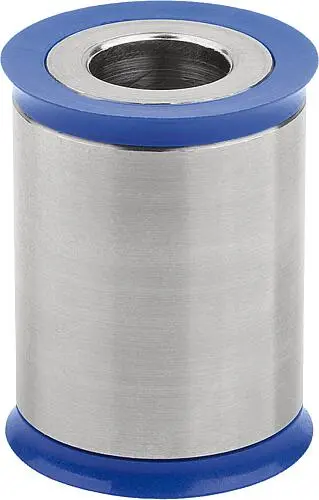 DISTANZHÜLSE HYGIENIC DESIGN, MIT DICHTUNG 13X40, EDELSTAHL 1.4404 UNPOLIERT, KOMP:THERMOPLAST BLAU RAL5002