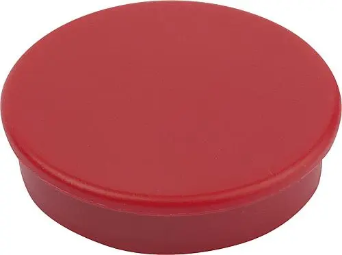 Produktfoto 1 von MAGNET HAFTMAGNET H=7 HARTFERRIT, RUND, KOMP:KUNSTSTOFF, ROT, D=10,5
