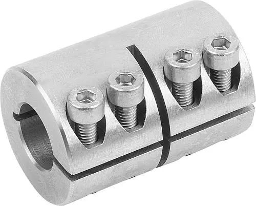 STARRE KUPPLUNG GESCHLITZT L=108 EDELSTAHL, D4=77, D1=40