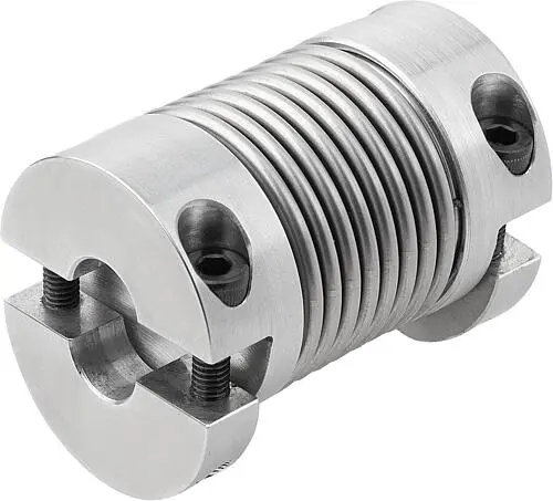 METALLBALGKUPPLUNG MIT ABNEHMB. KLEMMNABEN GR.5, D1=4, D2=4, L=25, ALUMINIUM, KOMP:EDELSTAHL, D4=15,5
