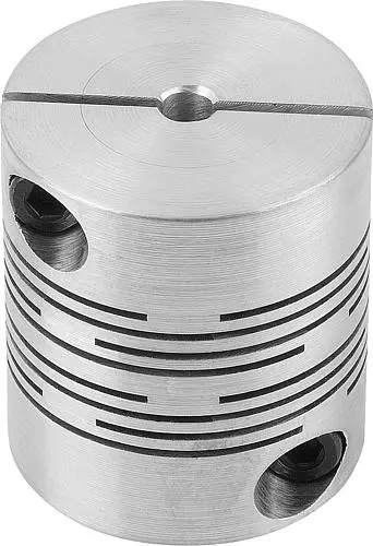 FEDERSTEGKUPPLUNG MIT RADIALER KLEMMNABE, GR.18 L=16,6, D1=5, D2=5 ALUMINIUM