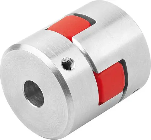 ELASTOMER-KLAUENKUPPLUNG KLEMMUNG MIT GEWINDESTIFT GR.12, D1=10, D2=10, L=34, ALUMINIUM, KOMP:POLYURETHAN, GELB, D4=25