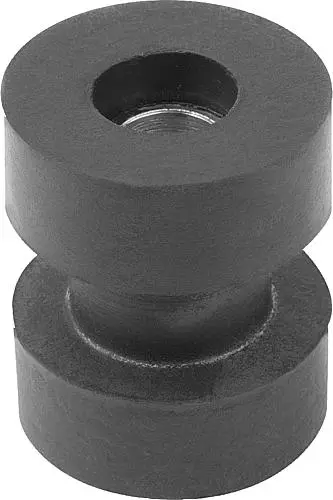 Produktfoto 1 von SCHWINGUNGSDÄMPFER ZWEITEILIG, D=31,8, H=31,8, STAHL VERZINKT, KOMP:NEOPREN SHORE 65+5, SCHWARZ