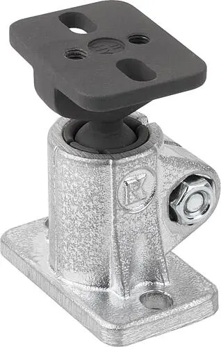 Produktfoto 1 von ROHRVERBINDER MIT FUß, FÜR RUNDROHRE, M=30, G=40, L=58, A=18,1, FORM:A MIT KUGELGELENK, ALUMINIUM, KOMP:STAHL