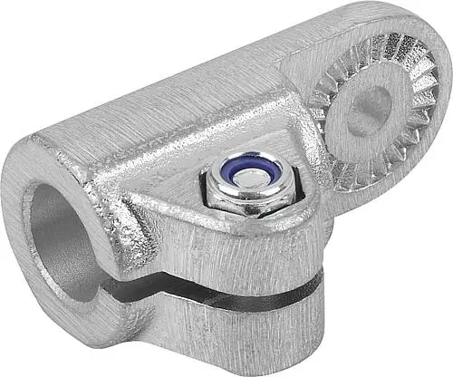 Produktfoto 1 von ROHRVERBINDER GELENKSTÜCK MIT INNENVERZAHNUNG FÜR RUNDROHRE A=12,1, ALUMINIUM, KOMP:STAHL VERZINKT