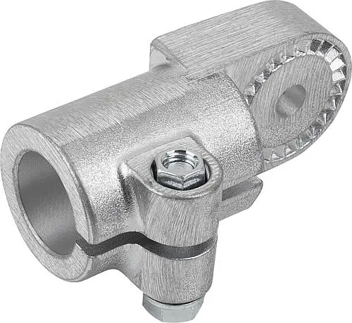 Produktfoto 1 von ROHRVERBINDER GELENKSTÜCK MIT INNENVERZAHNUNG FÜR RUNDROHRE A=20, ALUMINIUM, KOMP:STAHL VERZINKT