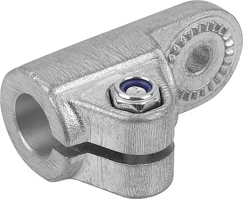 Produktfoto 1 von ROHRVERBINDER GELENKSTÜCK MIT AUßENVERZAHNUNG FÜR RUNDROHRE A=16,1, ALUMINIUM, KOMP:STAHL VERZINKT