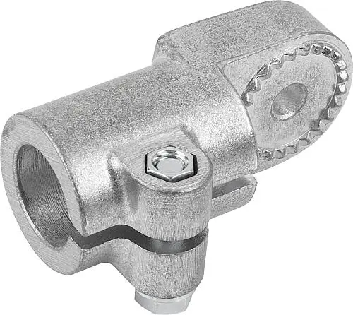 Produktfoto 1 von ROHRVERBINDER GELENKSTÜCK MIT AUßENVERZAHNUNG FÜR RUNDROHRE A=25,1, ALUMINIUM, KOMP:STAHL VERZINKT