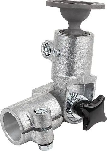 Produktfoto 1 von ROHRVERBINDER GELENK, FÜR RUNDROHRE, FORM:B, MIT KUGELGELENK, ALUMINIUM, KOMP:STAHL, A=30,1