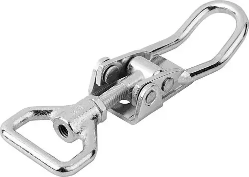 Produktfoto 1 von SPANNVERSCHLUSS MIT SPANNHAKEN EINSTELLBAR, FORM:A, STAHL VERZINKT, F1=6500, ANSCHRAUBBOHRUNG SICHTBAR