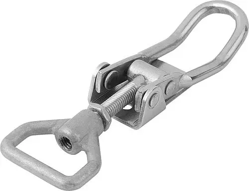 Produktfoto 1 von SPANNVERSCHLUSS MIT SPANNHAKEN EINSTELLBAR, FORM:A, EDELSTAHL BLANK, F1=6500, ANSCHRAUBBOHRUNG SICHTBAR