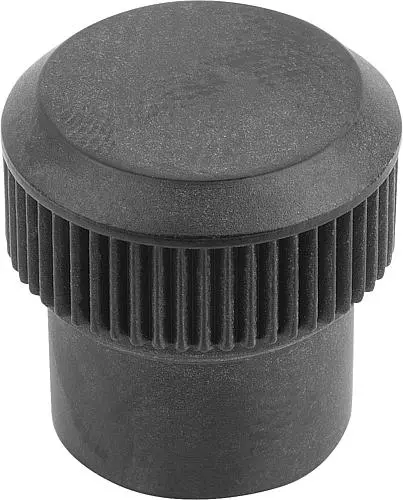 Produktfoto 1 von RÄNDELKNOPF, D1=15 D=M04, H=15,5, DUROPLAST SCHWARZ, KOMP:MESSING