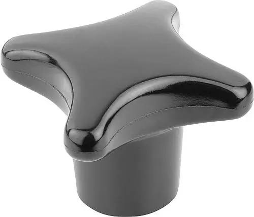 KREUZGRIFF ÄHNLICH DIN6335 D=M08, D1=40, H=25, FORM:K, DUROPLAST SCHWARZ HOCHGLANZPOLIERT, KOMP:STAHL