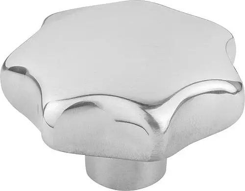 Produktfoto 1 von STERNGRIFF ÄHNLICH DIN6336, D=10, D1=50, H=32, FORM:C MIT SACKLOCH, ALUMINIUM POLIERT