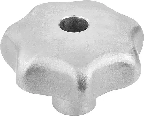 Produktfoto 1 von STERNGRIFF, FORM:B DIN6336, D1=32, H=21, D=6, EDELSTAHL GESTRAHLT