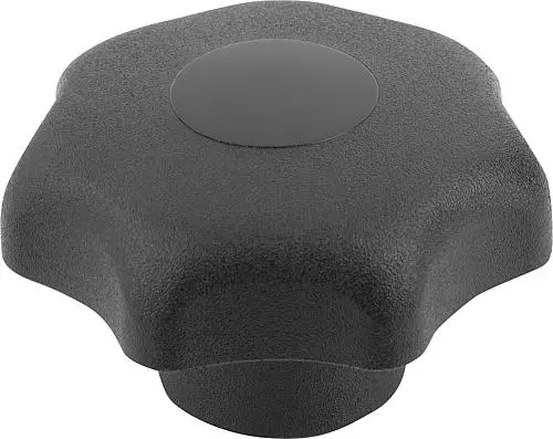 Produktfoto 1 von STERNGRIFF ÄHNLICH DIN6336 MIT INNENSECHSKANT, D1=32 SW=8, FORM:S, THERMOPLAST SCHWARZ, KOMP:STAHL