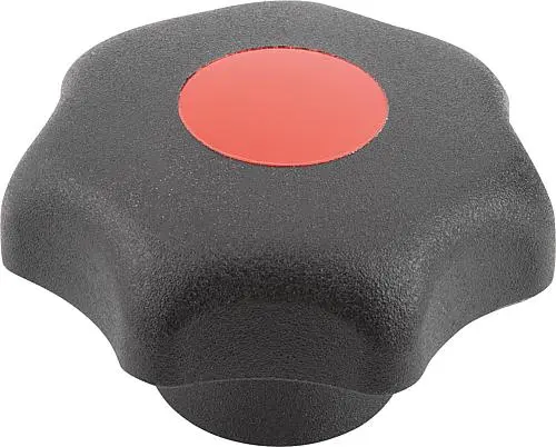 Produktfoto 1 von STERNGRIFF ÄHNLICH DIN6336 PASSBOHRUNG D=10, D1=50, FORM:G, THERMOPLAST SCHWARZ, KOMP:STAHL BLAU-PASSIVIERT,