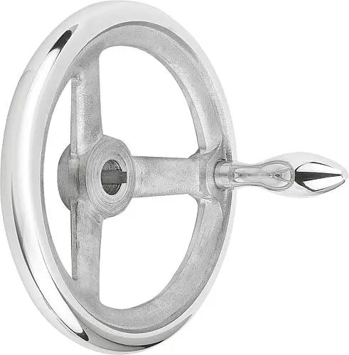 HANDRAD DIN950, D1=250 PASSBOHRUNG MIT NUT D2=26H7, B3=8, T=29,3, ALUMINIUM, KOMP:ALUMINIUM, BALLENGRIFF FESTSTEHEND