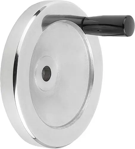 Produktfoto 1 von SCHEIBENHANDRAD D1=140 PASSBOHRUNG D2=15H7 ALUMINIUM, KOMP:DUROPLAST, GRIFF FESTSTEHEND