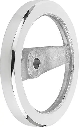Produktfoto 1 von 2-SPEICHENHANDRAD D1=80 PASSBOHRUNG MIT NUT D2=10H7, B3=3, T=11,4, ALUMINIUM, OHNE GRIFF