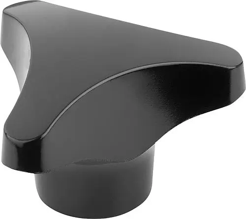 Produktfoto 1 von DREISTERNGRIFF HOHER BUND D=M08 D1=50 H=28, FORM:K DUROPLAST, SCHWARZ, KOMP:EDELSTAHL