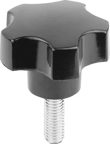 Produktfoto 1 von FÜNFSTERNGRIFF D=M08X16 D1=50 H=35, FORM:L DUROPLAST, KOMP:STAHL