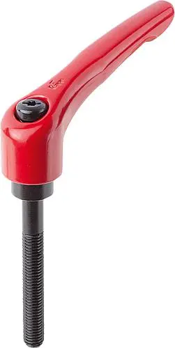 Produktfoto 1 von KLEMMHEBEL GR.4 M12X60, ZINK ROT RAL3003 SEIDENMATT, KOMP:STAHL BRÜNIERT