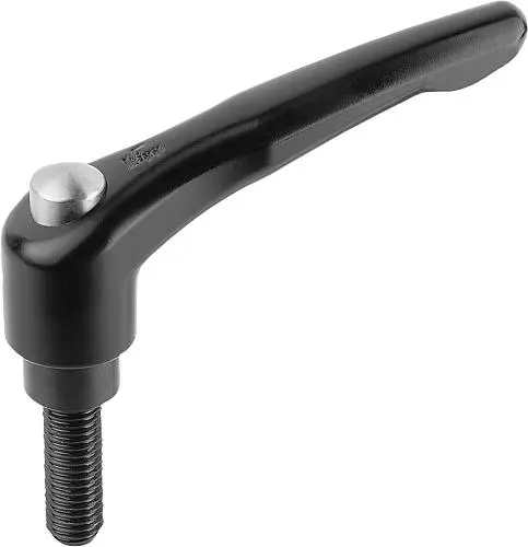 Produktfoto 1 von KLEMMHEBEL MIT SCHUTZKAPPE GR.2 M10X30, ZINK SCHWARZ RAL9005 SEIDENMATT, KOMP:STAHL BRÜNIERT