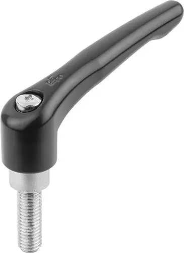 KLEMMHEBEL GR.5 M16X50, ZINK SCHWARZ RAL9005 SEIDENMATT, KOMP:EDELSTAHL