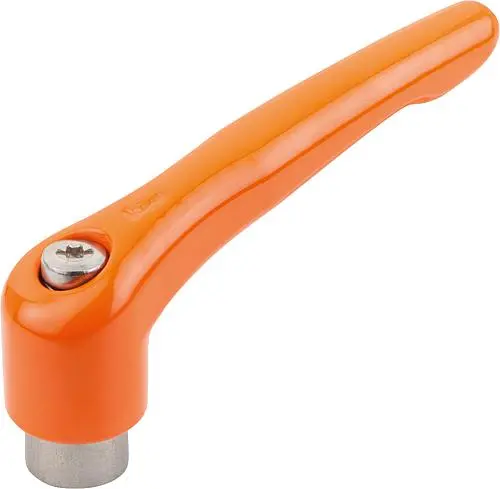 Produktfoto 1 von KLEMMHEBEL GR.5 M16, ZINK ORANGE RAL2004 KUNSTSTOFFBESCHICHTET, KOMP:EDELSTAHL BLANK