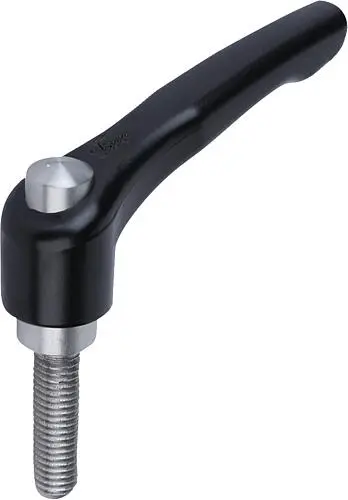 KLEMMHEBEL MIT SCHUTZKAPPE GR.3 M10X60, ZINK SCHWARZ RAL9005 SEIDENMATT, KOMP:EDELSTAHL BLANK