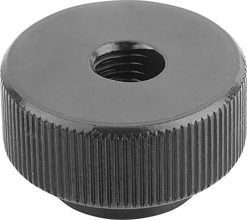 RÄNDELMUTTER MIT SCHNELLSPANNFUNKTION M04, D1=16, H=12, VERGÜTUNGSSTAHL BRÜNIERT
